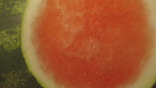 Cut Ends Sweet Watermelon Extreme Nahaufnahme — Stockvideo