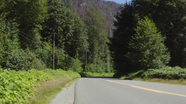 Día Verano Con Curvas Carretera Bosque Montaña Toyota Tercel Década — Vídeos de Stock