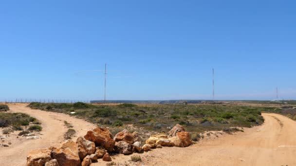 Loran Long Range Navigation Radio Station Antennas Sunny Day — Stock Video