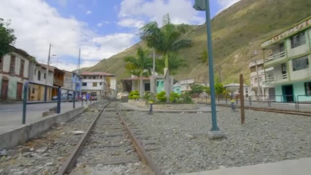 Huigra Tågstation Ecuadors Kust — Stockvideo