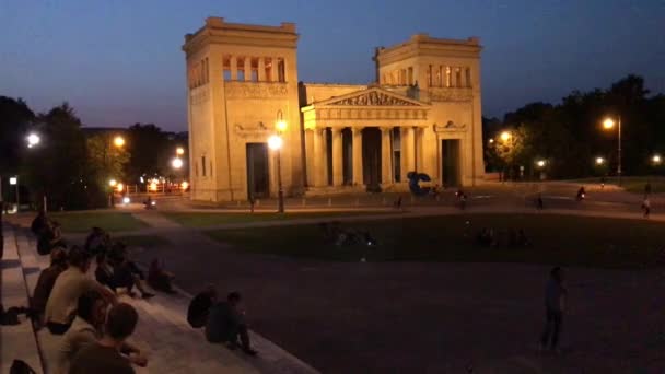 Filmaufnahmen Der Sommernacht Knigsplatz — Stockvideo