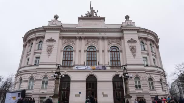 Timelapse Hiperlapso Incrível Universidade Politécnica Varsóvia — Vídeo de Stock