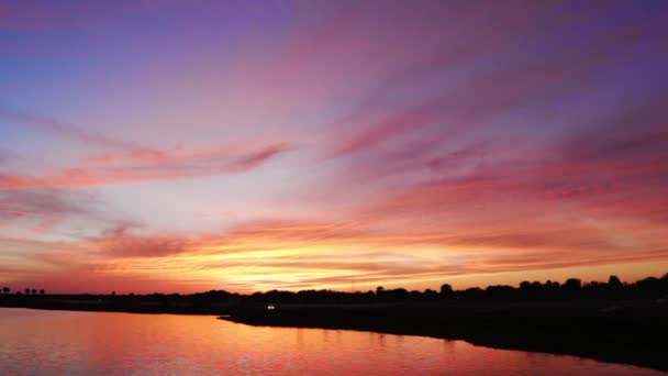 Lago Okeechobee Cielo Puesta Del Sol — Vídeo de stock