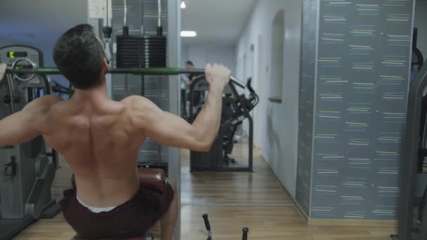 Allenamento Maschile Palestra Velocità Normale 60Fps — Video Stock