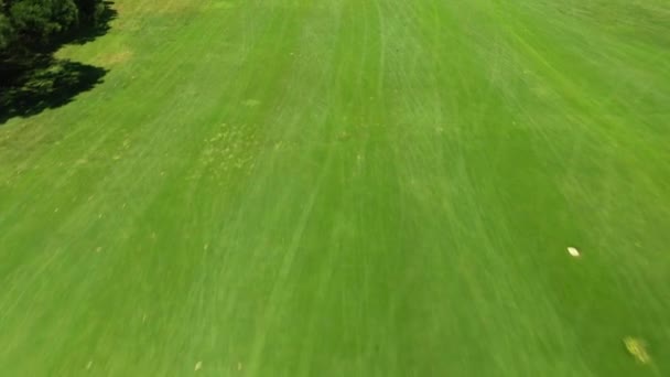 Drone Flying Fairway Onthulling Van Een Golfbaan Quinta Patino Cascais — Stockvideo