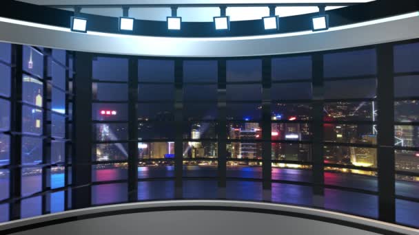 Virtual Green Screen Hintergrundschleife News Studio Set — Stockvideo