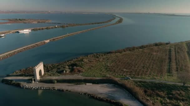 Alguns Tiros Porte Maguelone Entrada Para Catedral Maguelone Século Xii — Vídeo de Stock