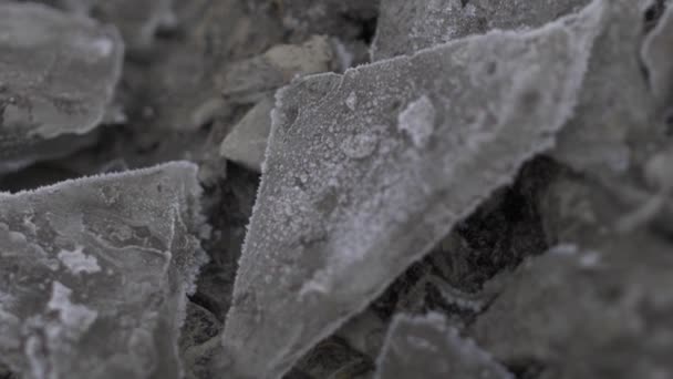 Valle Del Doftana Rumania Encontré Estas Maravillosas Piedras Convertidas Hielo — Vídeos de Stock