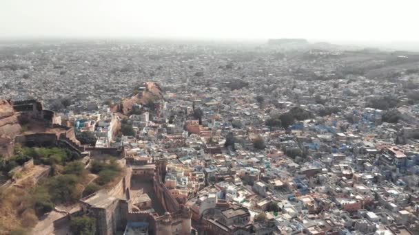 Mehrangarh Kalesi Hindistan Müzesi Nden Jodhpur Manzarası Kurucu Vuruşu — Stok video