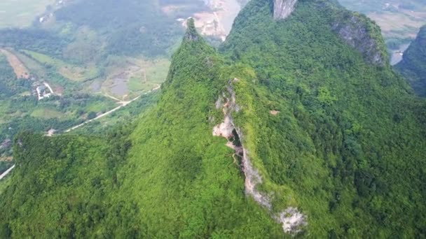 Moon Hill Mountain Yangshuo Guangxi China — Stock Video