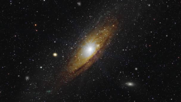 Une Galaxie Une Lumière Brillante Milieu Flotte Dans Univers — Video