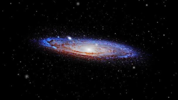 Galaksi Yang Bergerak Mengambang Alam Semesta Yang Gelap — Stok Video