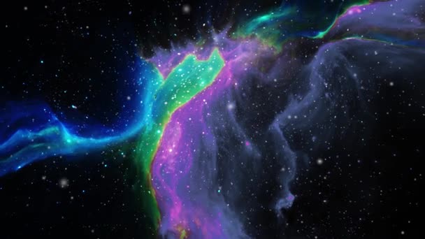 宇宙に浮かぶ星雲はどんどん近づいています — ストック動画