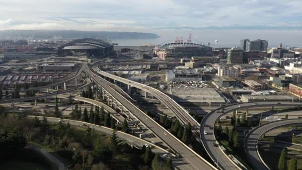 Seattle Washington Yakınlarındaki Sodo Semti Yakınlarındaki Seahawks Mariners Stadyumlarındaki Mobile — Stok video