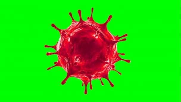 Covid Coronavirus Animation Grüner Hintergrund Transparenter Hintergrund — Stockvideo