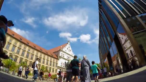 Kaufingerstrae Neuhauser Strae Een Van Oudste Belangrijkste Winkelstraten München City — Stockvideo