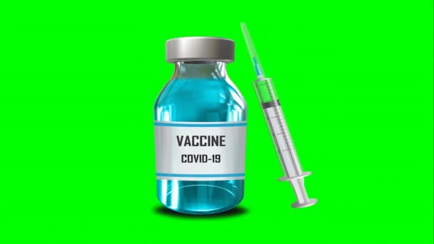 Vacuna Covid Verde Screan — Vídeo de stock