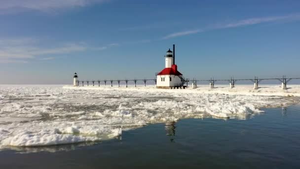 Joseph Lighthouse Fly Drone — Stock video