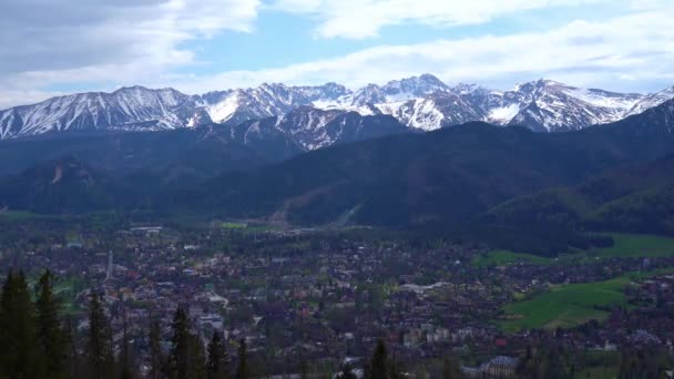 Vista Cidade Montanhosa Zakopane Polônia Cima Miradouro Gubalowka — Vídeo de Stock