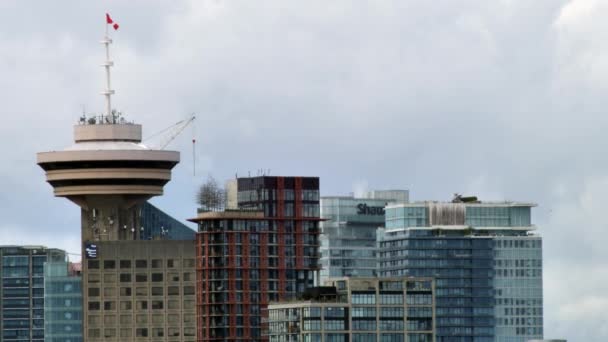 Vancouver Şehir Merkezindeki 360 Derecelik Manzara Dönen Restoran Ile Vancouver — Stok video