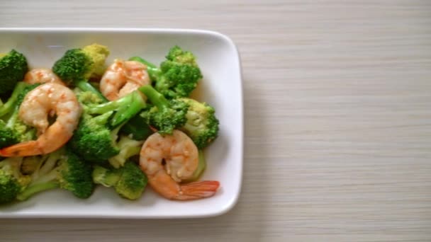 Brocoli Sauté Aux Crevettes Style Alimentaire Maison — Video