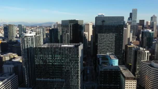 Cinematische Luchtfoto Drone Panning Beelden Van Het Centrum Van Seattle — Stockvideo