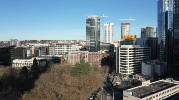 Filmklipp Från Centrala Seattle Denny Triangle Central Business District Med — Stockvideo