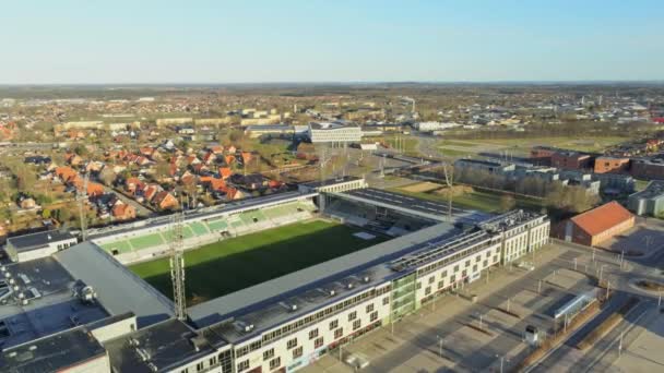 Vue Aérienne Stade Football Danois Viborg Jutland — Video