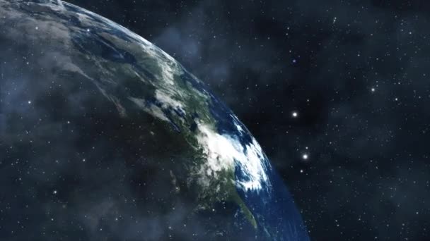 Rotazione Del Pianeta Terra Nello Spazio Esterno Grande Universo — Video Stock