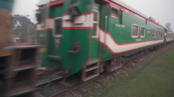 Bangladesh Comboio Ferroviário Direcção Rangpur — Vídeo de Stock