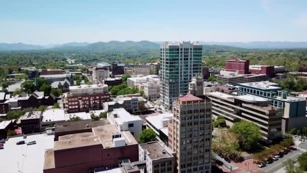 Aerial Asheville Asheville North Carolina Skyline — Stock video