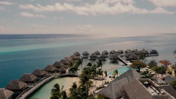 Drohnenaufnahmen Vom Strand Der Insel Moorea Tahiti — Stockvideo