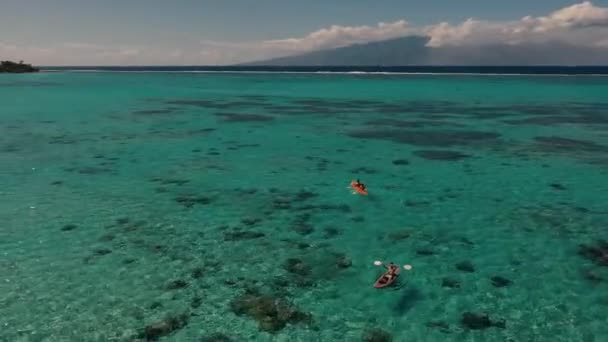 Tahití Isla Moorea Imágenes Drones Playa — Vídeo de stock