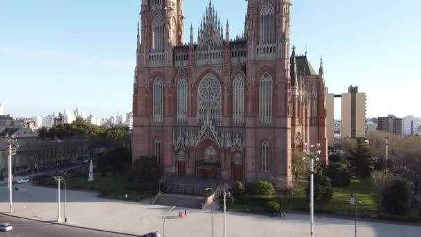 Fassade Der Kathedrale Von Plata Argentinien — Stockvideo