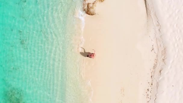 Para Tropikalnej Plaży Robi Sobie Selfie Pionowy Format Wideo Dla — Wideo stockowe