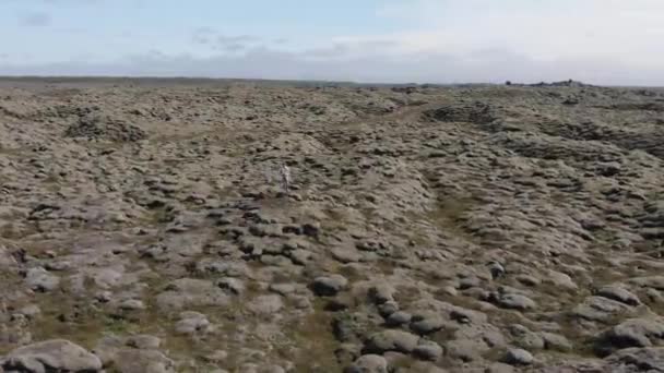 Islandia Persona Hermosa Naturaleza Drone Disparo — Vídeos de Stock