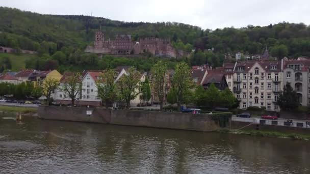 Drone Shot Heidelberg Castle Germany — Stock Video
