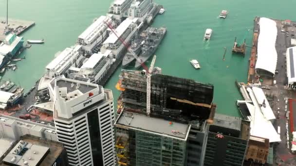 建築物だ ニュージーランドのオークランドのドローン映像 — ストック動画