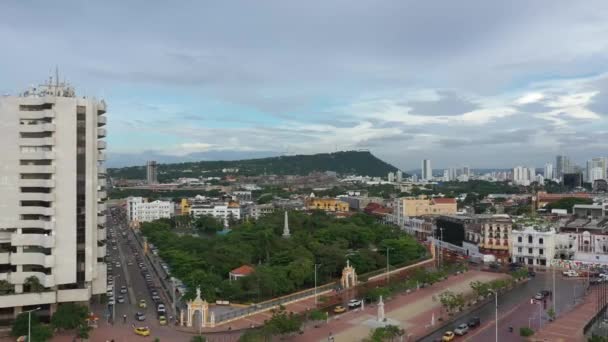 Parque Centenario Cartagena Cerro Popa Colombia — Vídeo de stock