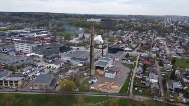 Parallax Shot Industrial Chimney — Stock Video