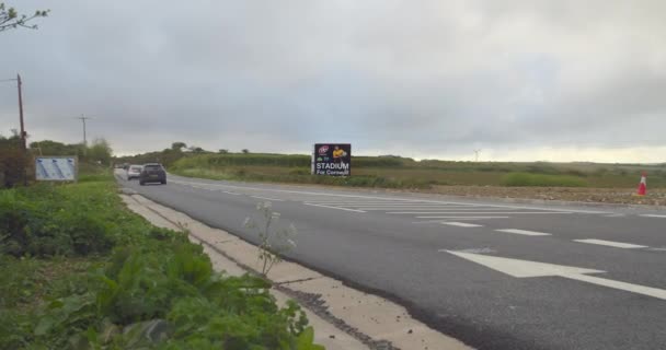 Stadium Cornwall Signage Hirdetések Fejlesztése Cornish County Sport Helyszín Truro — Stock videók