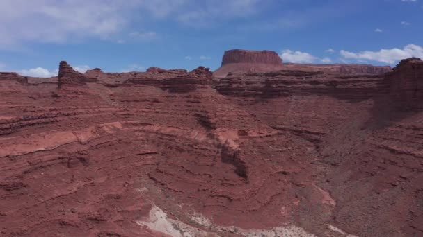 Schöne Szene Von Roten Felsen Utah Linksschuss Aus Der Luft — Stockvideo