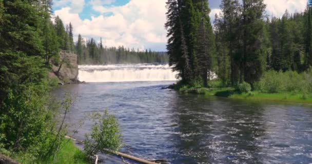 Malebný Vodopád Národním Parku Montana Wilderness Static Real Time — Stock video