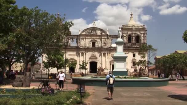 Mary Leon Nikaragua Nın Tahmini Katedrali — Stok video