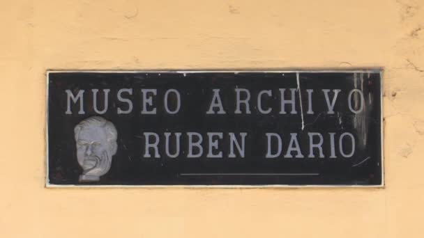 Мемориальный Дом Музей Рубена Дарио Леоне Никарагуа — стоковое видео
