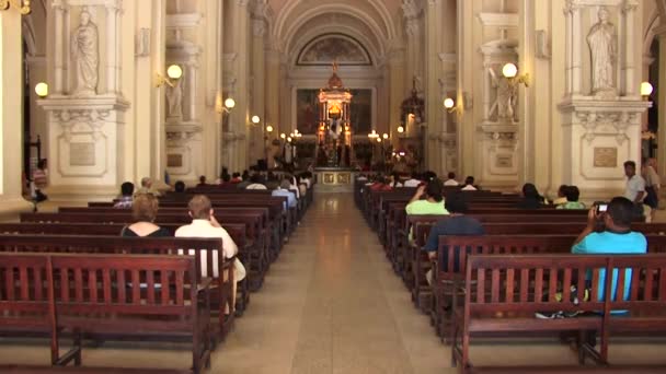 Interior Katedral Kenaikan Maria Leon Nikaragua — Stok Video
