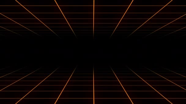 橙色复古风格双面网格向前移动动画 — 图库视频影像