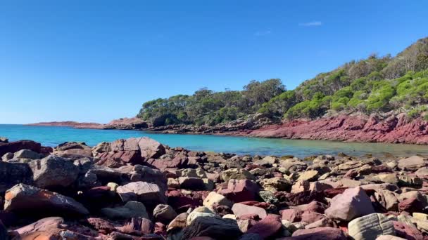 Avustralya Küçük Kayalık Okyanus Koy — Stok video