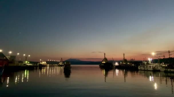 オーストラリアの日没時にマリーナに係留されたボート — ストック動画