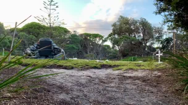 Bush Cemetery Marked Crosses Australia — Stock Video